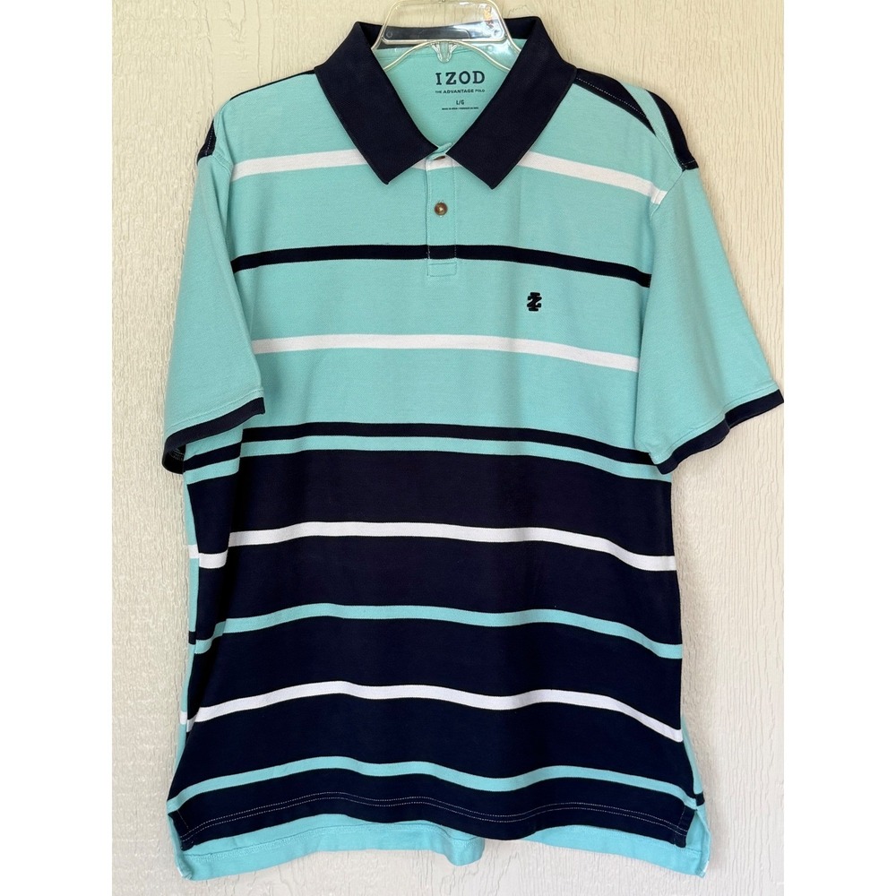 Lot of 2 IZOD Mens The Advantage Golf Polo Shirts Large great condition - Picture 2 of 5